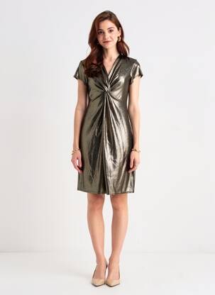 Robe courte manches courtes manches courtes argent ESPERANCE femme