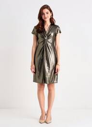 Robe courte manches courtes manches courtes argent ESPERANCE femme