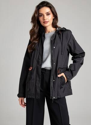 Coupe-vent poches a capuche noir SOFTY femme