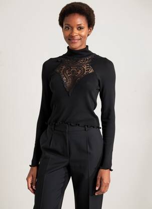 Top manches longues manches longues noir OSCALITO femme