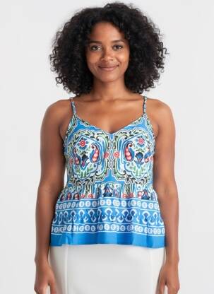Top manches bretelles ajustables fines bretelles bleu MOLLY BRACKEN femme