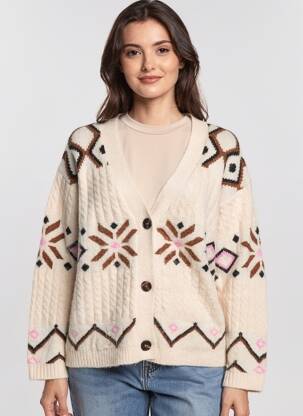 Gilet manches longues resserrée sur le bas beige B.YOUNG femme