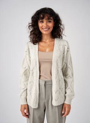 Gilet manches longues resserrée sur le bas gris MOLLY BRACKEN femme