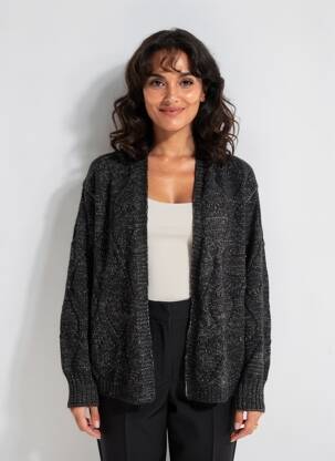 Gilet manches longues resserrée sur le bas noir MOLLY BRACKEN femme