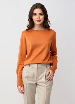 Pull resserrée sur le bas manches longues orange SALSA femme