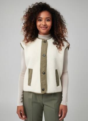 Gilet sans manche coupe droite beige B.YOUNG femme