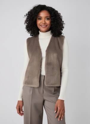 Gilet sans manche doublure marron MOLLY BRACKEN femme