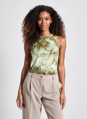 Top stretch sans manche vert LILI SIDONIO femme