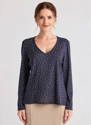 T-shirt manches longues manches longues bleu COTE ANGLAISE femme