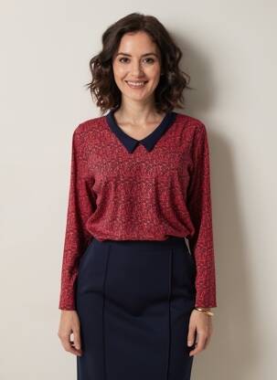 T-shirt manches longues manches longues rouge LA FIANCEE DU MEKONG femme