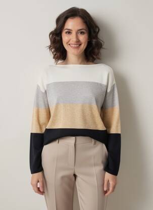 Pull col bateau manches longues beige BETTY BARCLAY femme