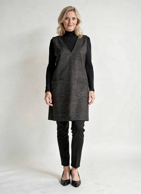 Robe courte manches longues manches longues noir EMABLUES femme