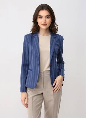Blazer poches bleu ICHI femme