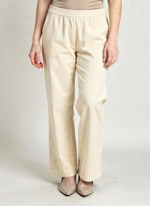 Pantalon droit stretch taille normale beige DEELUXE femme