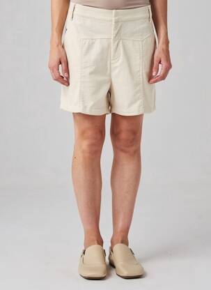 Short fermeture zippée sous rabat avec crochet taille normale beige DEELUXE femme