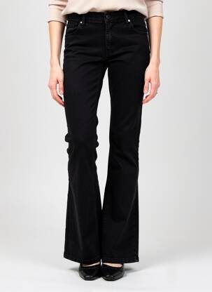 Pantalon flare fermeture zippée sous rabat boutonné noir QUEEN HEARTS femme