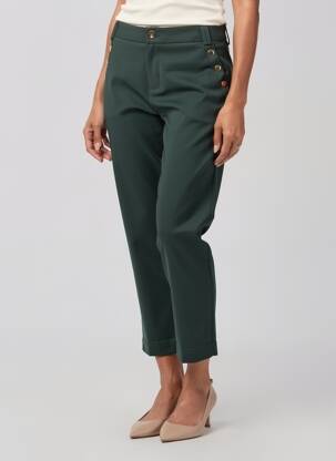 Pantalon 7/8 stretch taille normale vert CHIC & JEUNE femme