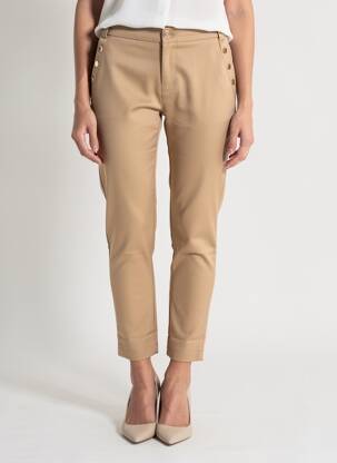 Pantalon 7/8 stretch taille normale beige CHIC & JEUNE femme