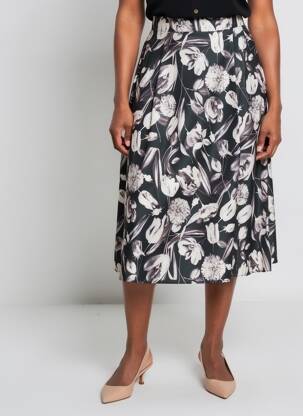 Jupe mi-longue taille normale noir TARA JARMON femme