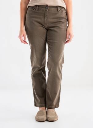 Pantalon droit stretch taille normale vert IMPAQT femme