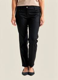 Pantalon slim tissage enduit taille normale noir C'EST BEAU LA VIE femme