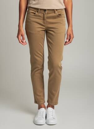 Pantalon slim stretch taille normale marron TONI femme