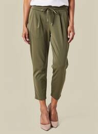 Pantalon 7/8 stretch taille normale vert ICHI femme