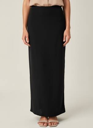 Jupe longue coupe fluide noir KAFFE femme