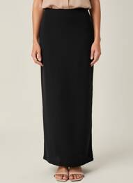 Jupe longue coupe fluide noir KAFFE femme