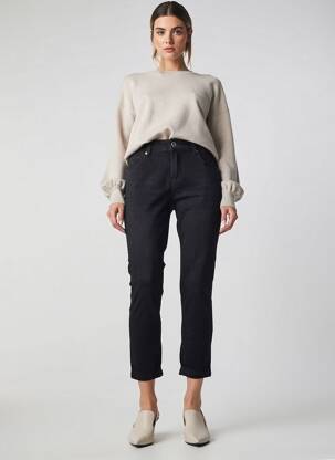 Pantalon 7/8 fermeture zippée sous rabat boutonné noir BETTY BARCLAY femme