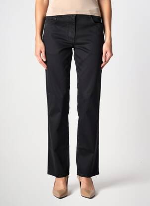 Pantalon droit fermeture zippée sous rabat boutonné noir FRANK WALDER femme