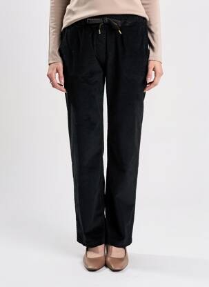 Pantalon droit stretch taille normale noir MADE IN ITALY femme