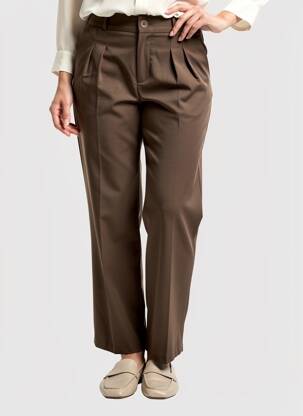 Pantalon chino tissage popeline taille normale marron JUS DE POM femme