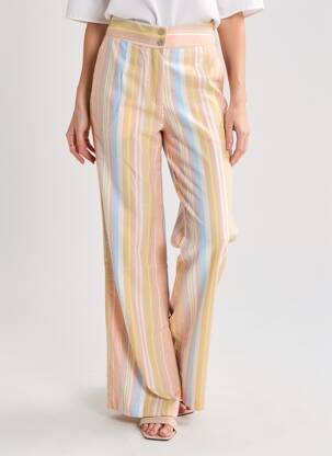 Pantalon large tissage popeline taille normale rose TIFFOSI femme