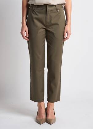 Pantalon slim tissage popeline taille normale vert TIFFOSI femme