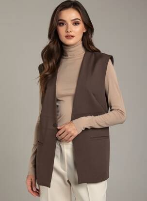 Veste casual poches marron JUS DE POM femme