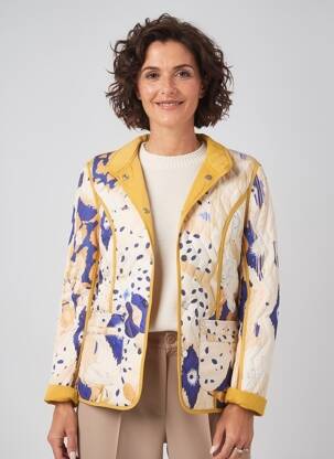 Veste casual col rond jaune FRANCE RIVOIRE femme