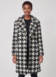 Manteau long coupe droite sans capuche noir F & P femme