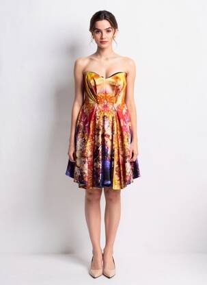 Robe courte sans manche sans manche orange ALEXANDER MCQUEEN femme