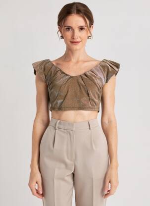 Top manches courtes manches courtes or KIKIRIKI femme