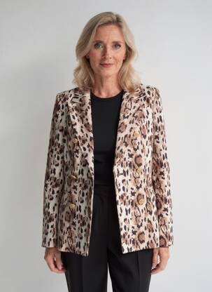 Blazer poignets boutonnés marron ATTENTIF femme
