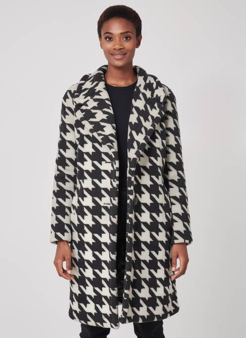 Manteau long coupe droite sans capuche noir F & P femme