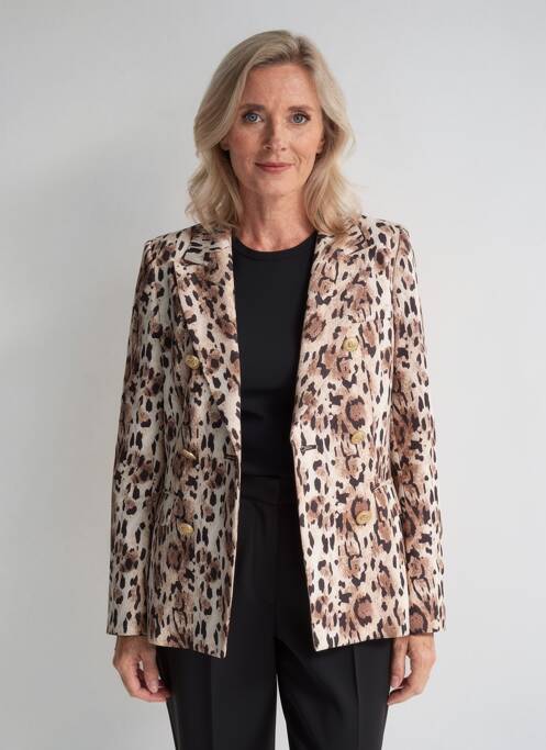 Blazer poignets boutonnés marron ATTENTIF femme