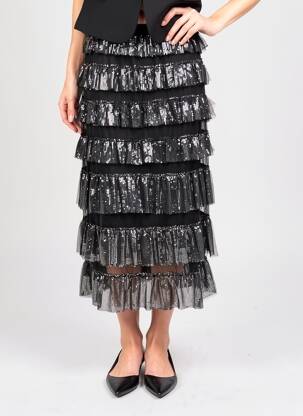 Jupe longue coupe fluide noir MAY BY SHINING STAR femme