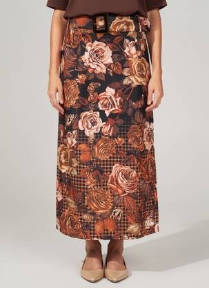 Jupe longue taille normale marron 101 IDEES femme