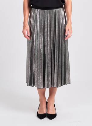 Jupe longue coupe fluide argent NEVADA LOVE femme