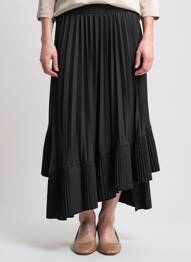 Jupe longue tissage plissé noir MAY BY SHINING STAR femme