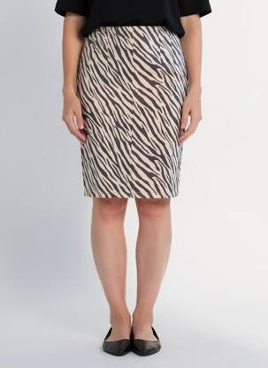 Jupe mi-longue taille normale beige H F WOMAN COLLECTION femme