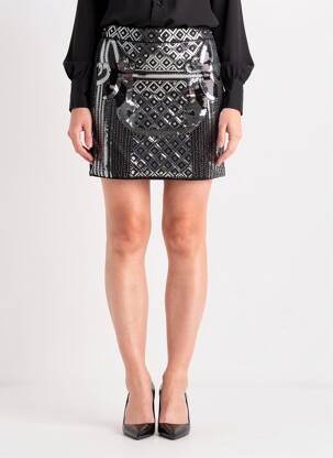 Jupe courte taille élastique argent REALTY femme