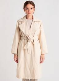 Trench tissage popeline sans capuche beige ESQUALO femme